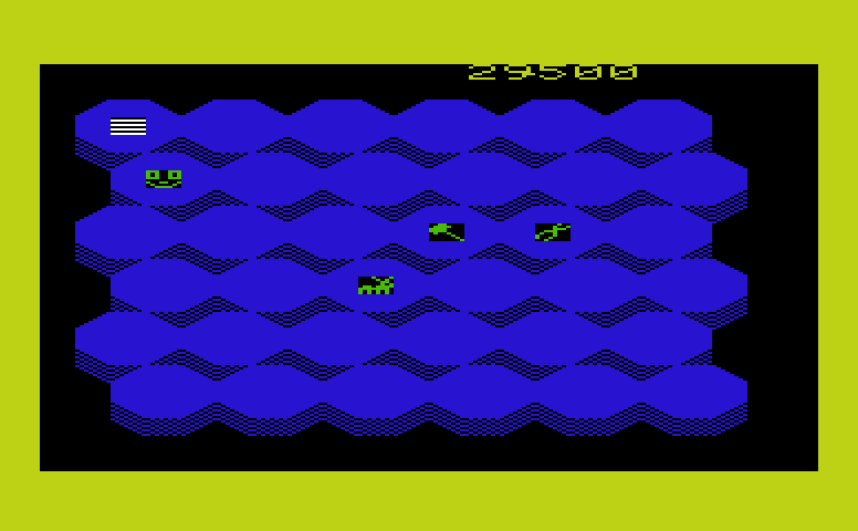 Slinky Commodore VIC-20 Screenshot: On to the next level; now there are four opponents.