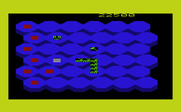 Slinky for Commodore VIC-20 - The hammer has been added as a third opponent on this level.