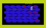 Slinky for Commodore VIC-20 - Earn points by changing the blocks to a different color...