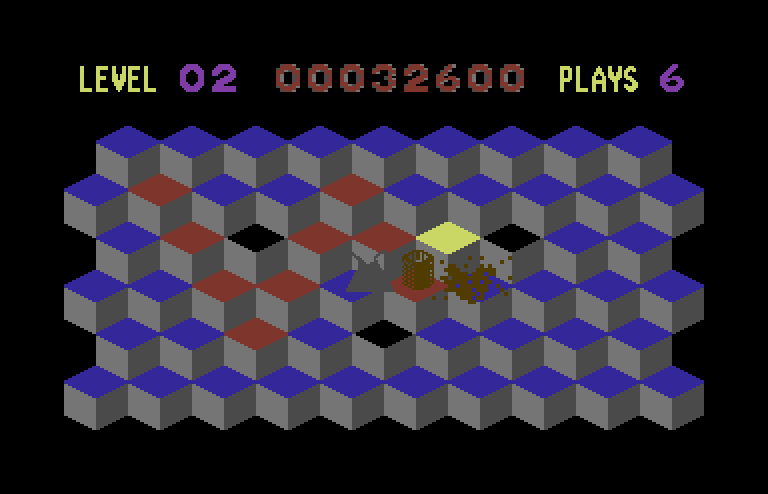 Slinky Commodore 64 Screenshot: Second level; my slinky is rusty again!