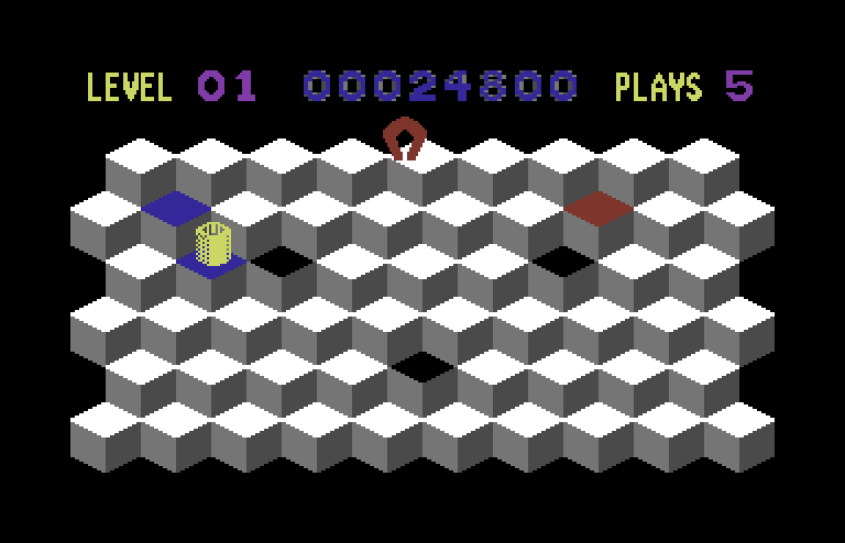 Slinky Commodore 64 Screenshot: Game start.
