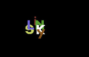 Slinky for Commodore 64 - Title screen; the letters look jumbled as they jump around the screen.