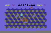 Slinky for Commodore 64 - Level completed! There's some fireworks to celebrate...