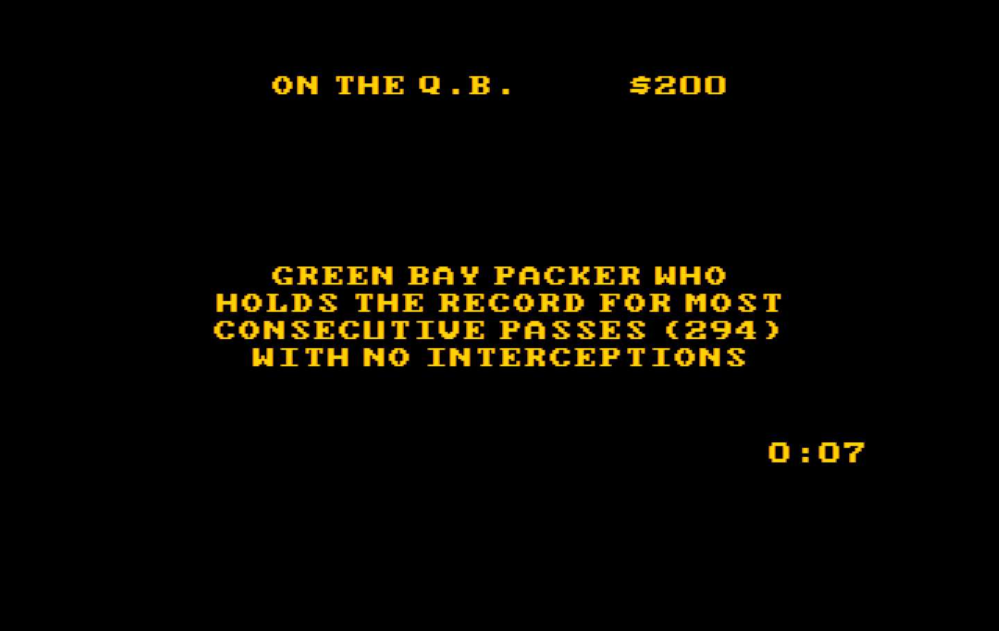 Jeopardy! New Sports Edition IBM PC/Compatibles Screenshot: The next answer...