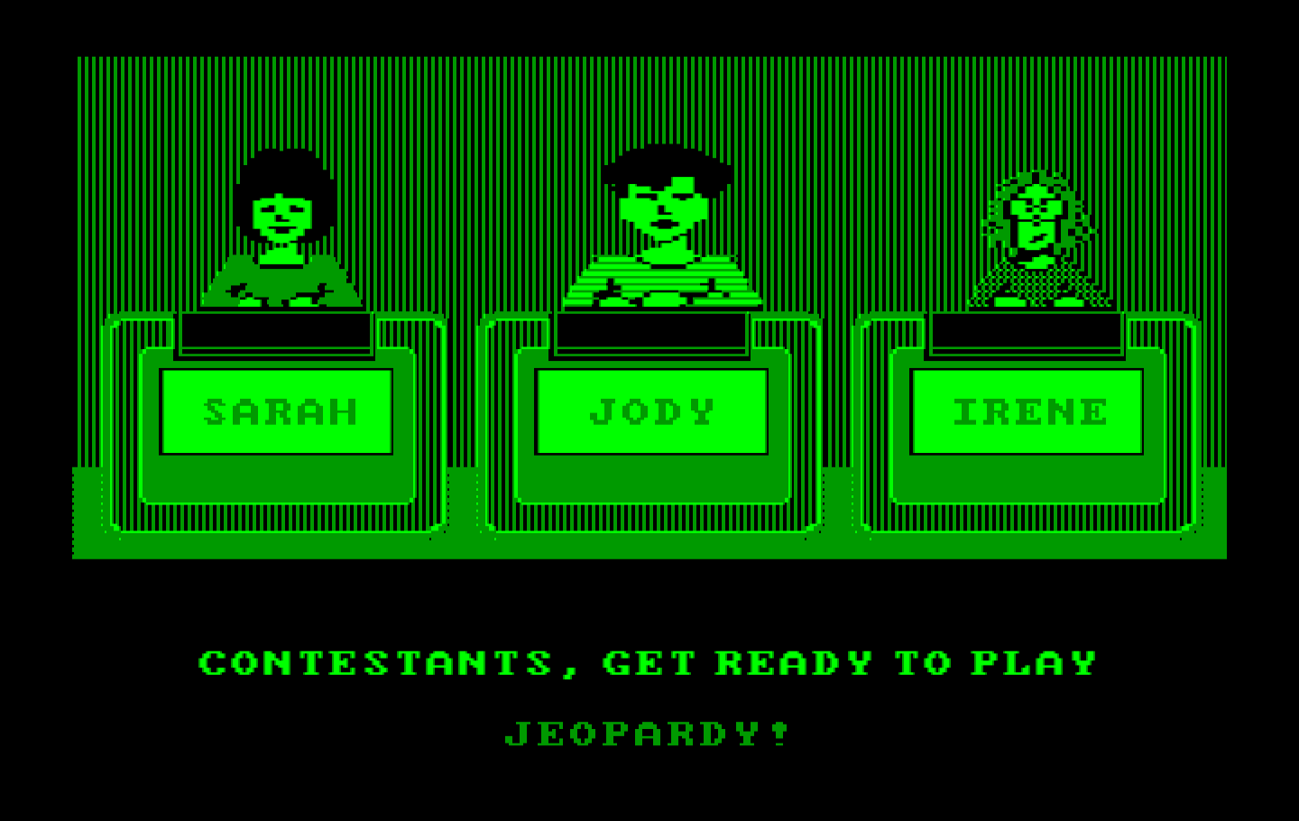 Jeopardy! New Sports Edition IBM PC/Compatibles Screenshot: Get ready to play Jeopardy!
