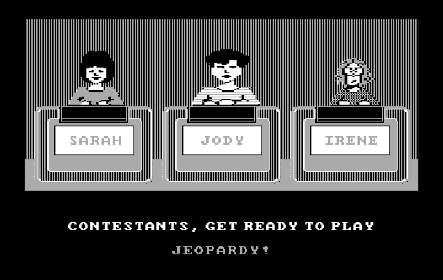 Jeopardy! New Sports Edition IBM PC/Compatibles Screenshot: Get ready to play Jeopardy!