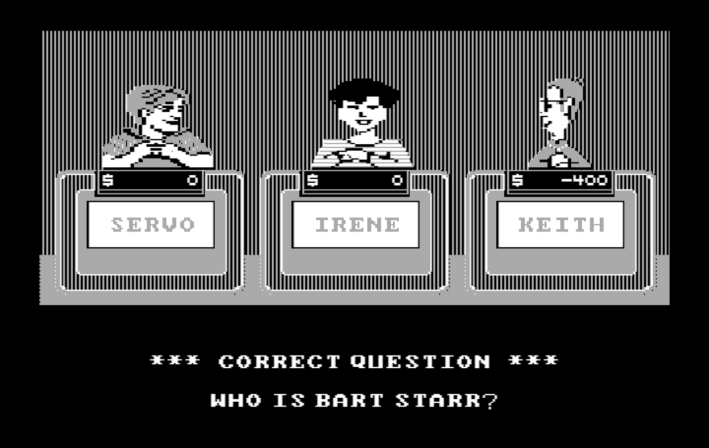 Jeopardy! New Sports Edition IBM PC/Compatibles Screenshot: A correct response this time!