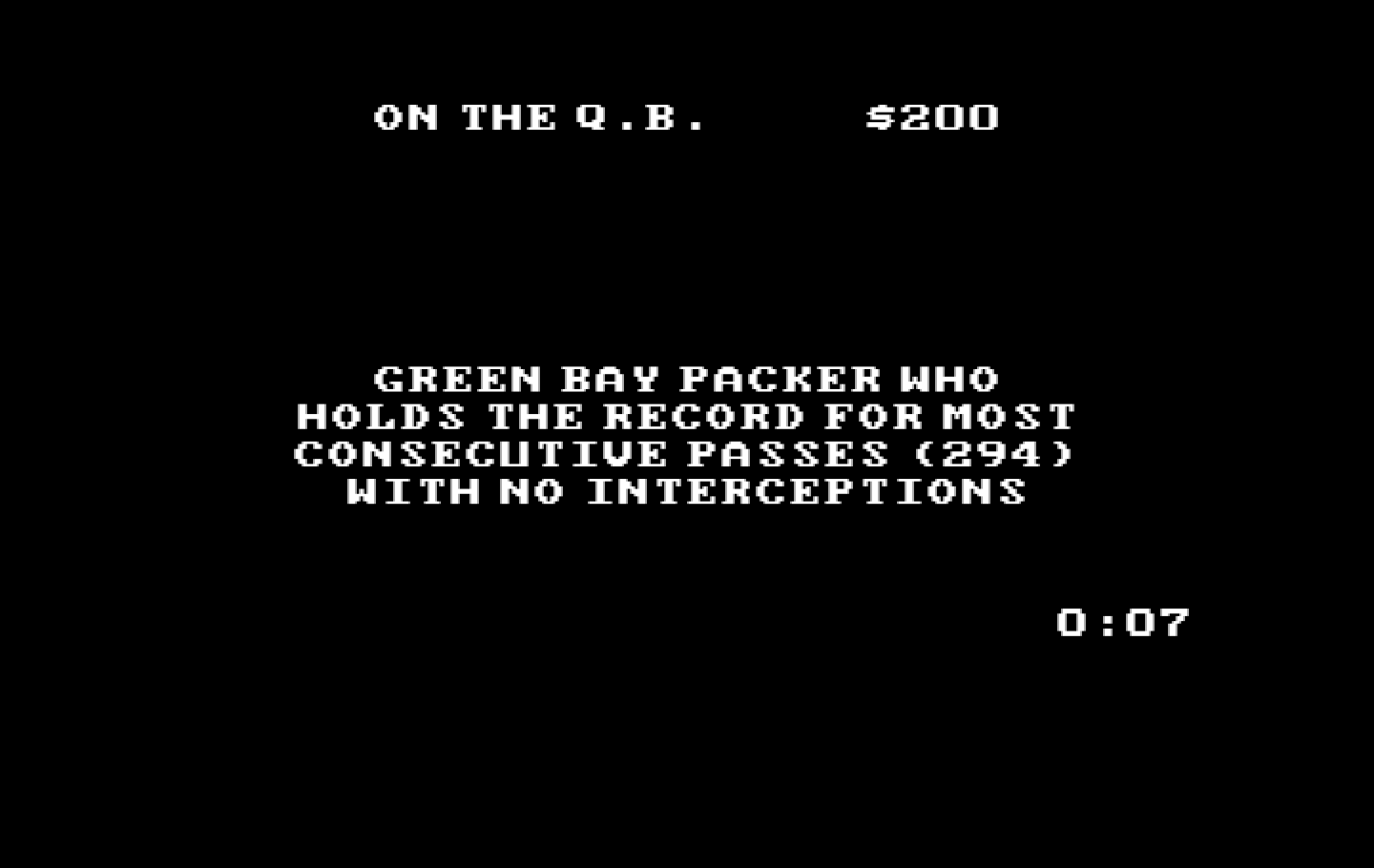 Jeopardy! New Sports Edition IBM PC/Compatibles Screenshot: The next answer...