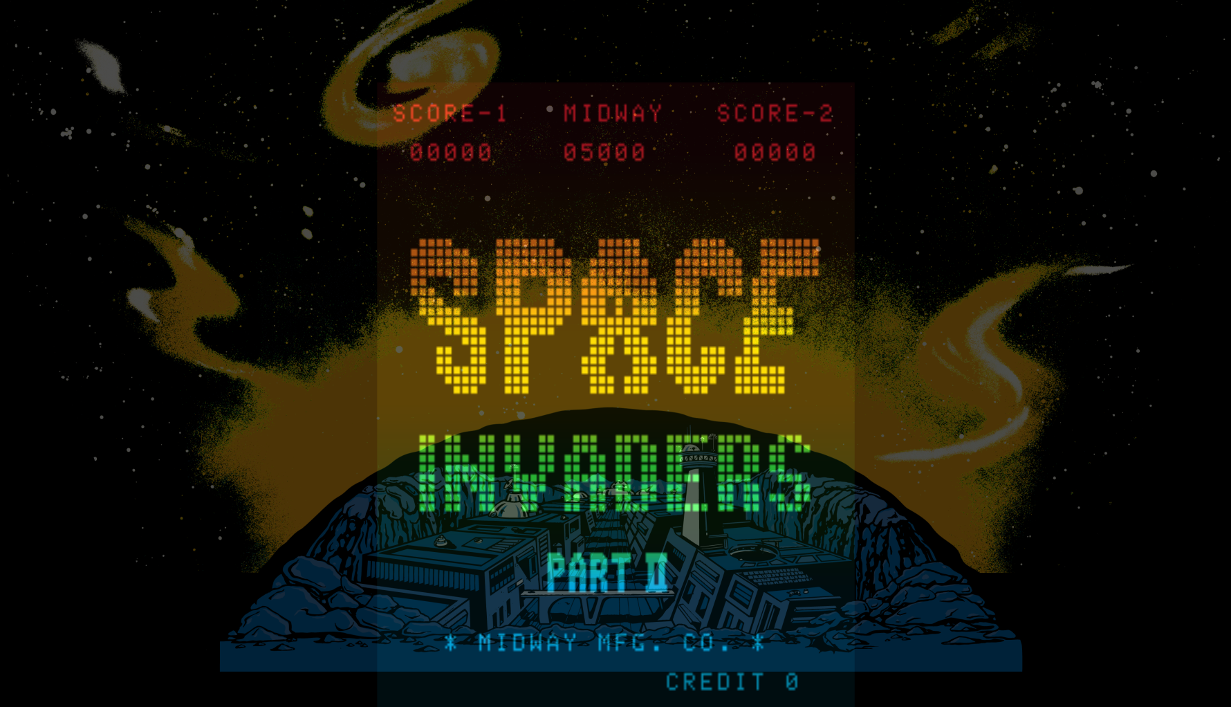 Deluxe Space Invaders Arcade Screenshot: Title screen.
