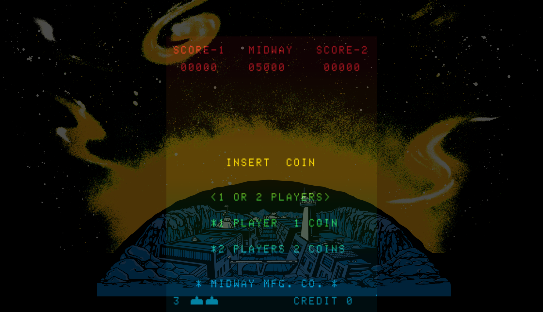 Deluxe Space Invaders Arcade Screenshot: Insert coin to begin...