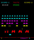 Deluxe Space Invaders for Arcade - Blasting aliens on level 2...