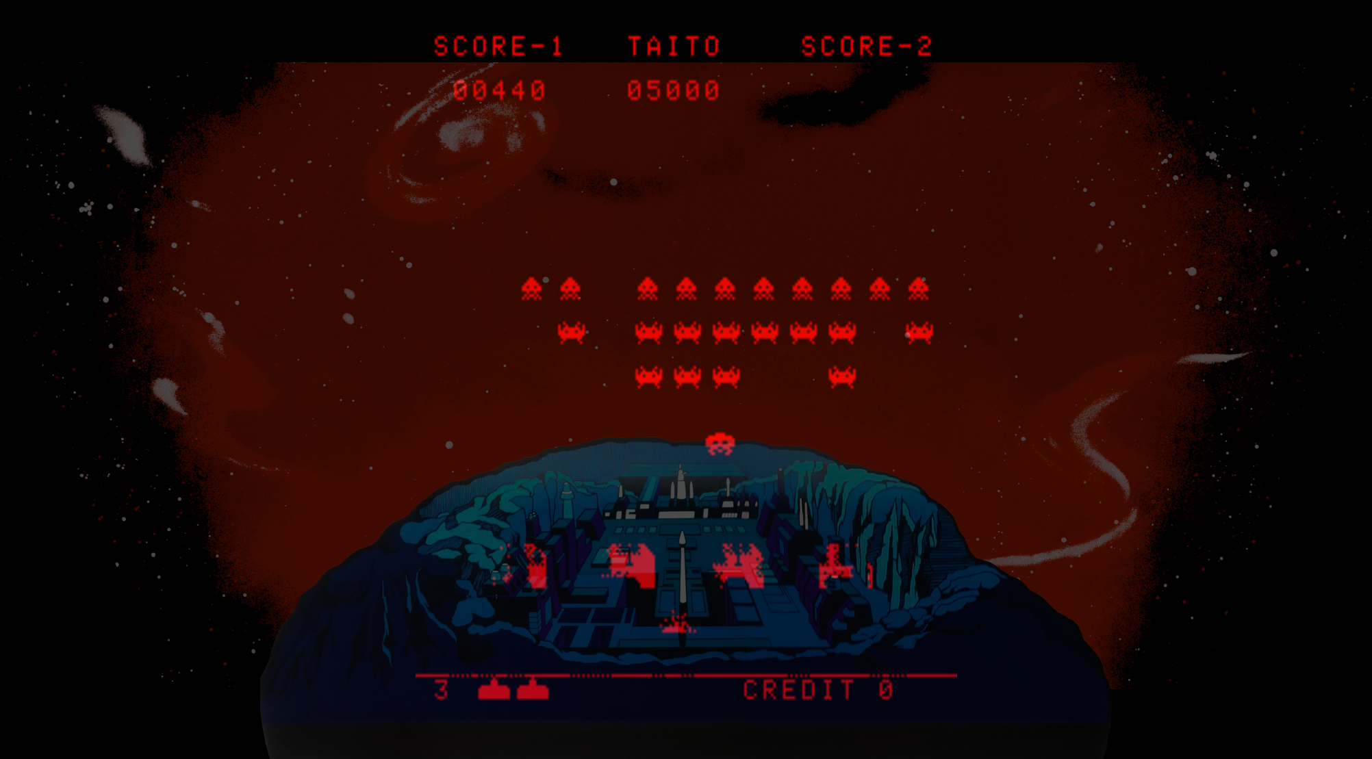 Deluxe Space Invaders Arcade Screenshot: I've been hit!