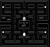 Chomp for Exidy Sorcerer - Game over, press a key to begin again.
