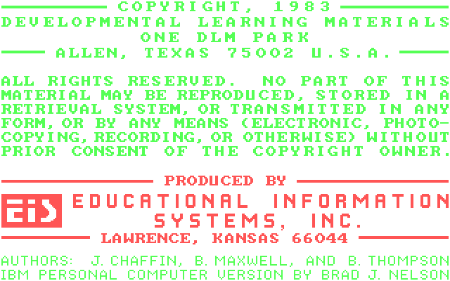 Dragon Mix IBM PC/Compatibles Screenshot: Copyright screen.