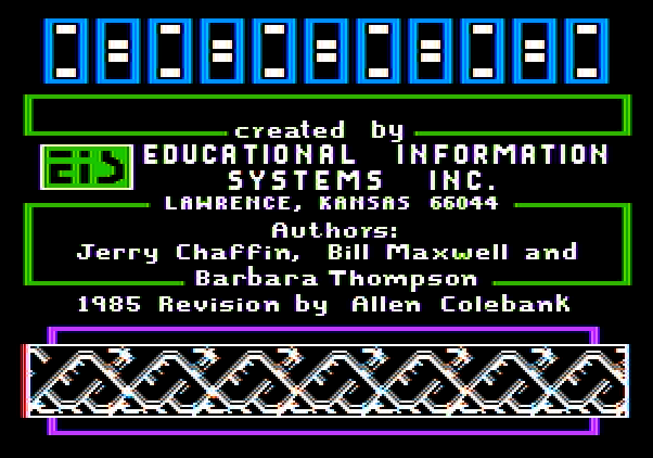 Dragon Mix Apple II Screenshot: Credits screen.