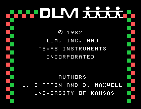 Dragon Mix TI-99/4A Screenshot: Copyright screen.