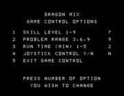 Dragon Mix for TI-99/4A - Game options screen.