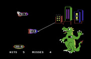 Dragon Mix for Commodore 64 - The first building is destroyed...