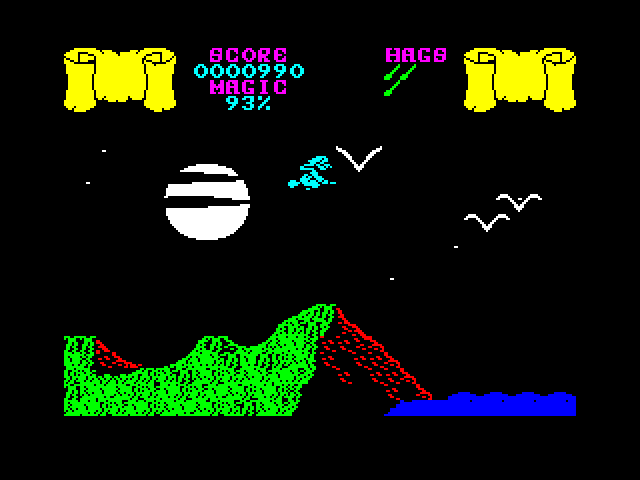 Cauldron ZX Spectrum Screenshot: Heading to sea again...