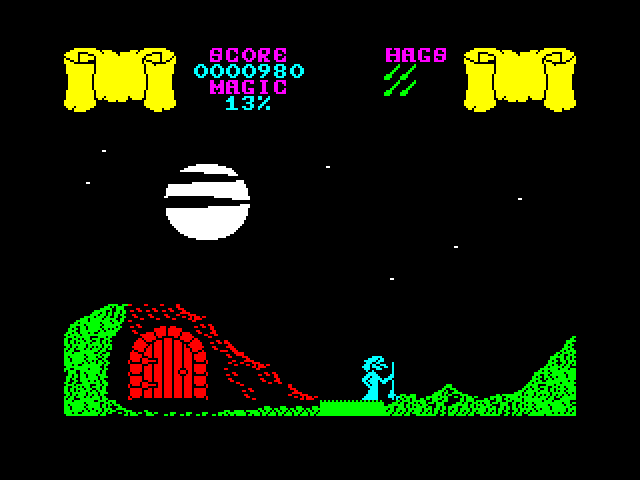 Cauldron ZX Spectrum Screenshot: This door is locked...