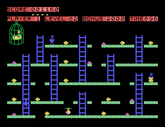Chuckie Egg Tatung Einstein Screenshot: Level 02 start.