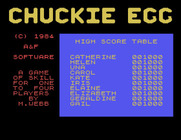 Chuckie Egg for Tatung Einstein - Title screen.