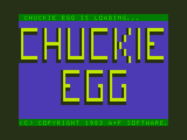 Chuckie Egg Dragon 32/64 Screenshot: Loading screen.
