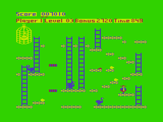 Chuckie Egg Dragon 32/64 Screenshot: Level 03.