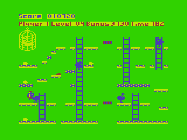 Chuckie Egg Dragon 32/64 Screenshot: Oh no, I was caught!