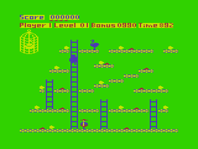 Chuckie Egg Dragon 32/64 Screenshot: Game start.