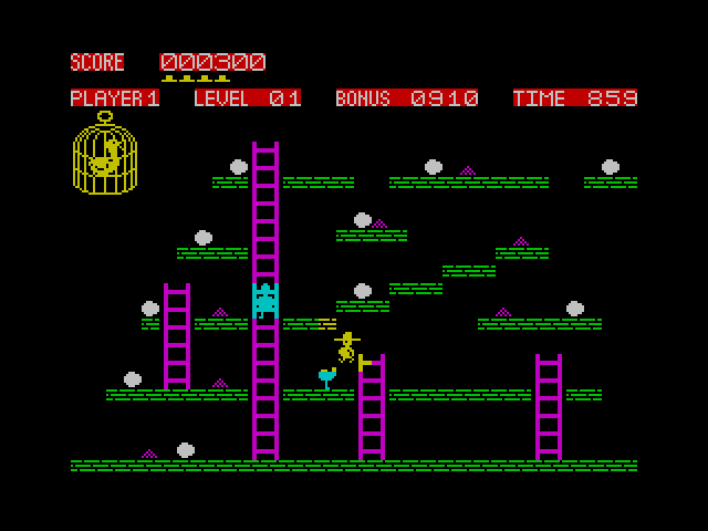 Chuckie Egg ZX Spectrum Screenshot: I was caught!