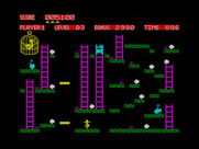 Chuckie Egg for ZX Spectrum - Those yellow platforms move; time jumps carefully!