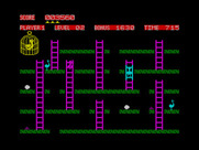Chuckie Egg for ZX Spectrum - ZX Spectrum color clash may turn your character purple when on ladders...