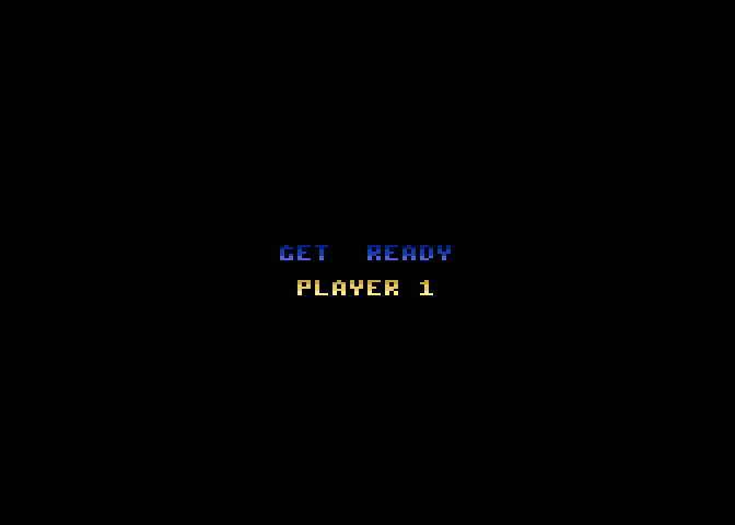 Chuckie Egg Atari 8-bit Screenshot: Get ready player one!