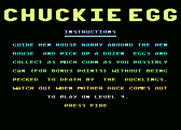 Chuckie Egg for Atari 8-bit - Game instructions.