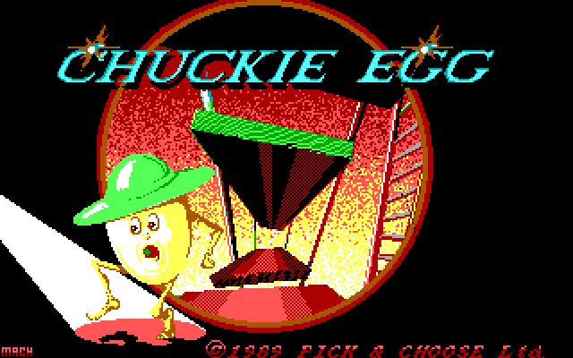 Chuckie Egg IBM PC/Compatibles Screenshot: Title screen.