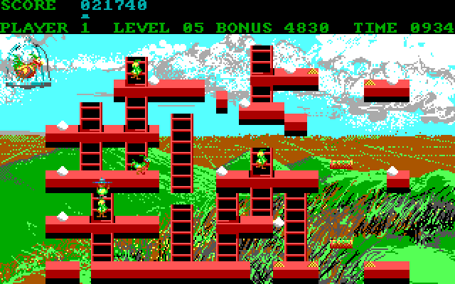Chuckie Egg IBM PC/Compatibles Screenshot: I was caught!