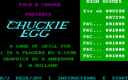 Chuckie Egg for IBM PC/Compatibles - Main menu.