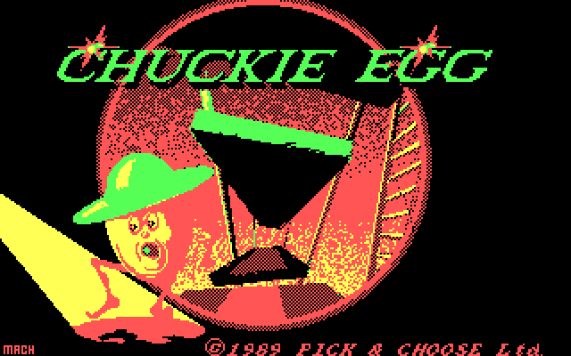 Chuckie Egg IBM PC/Compatibles Screenshot: Title screen.