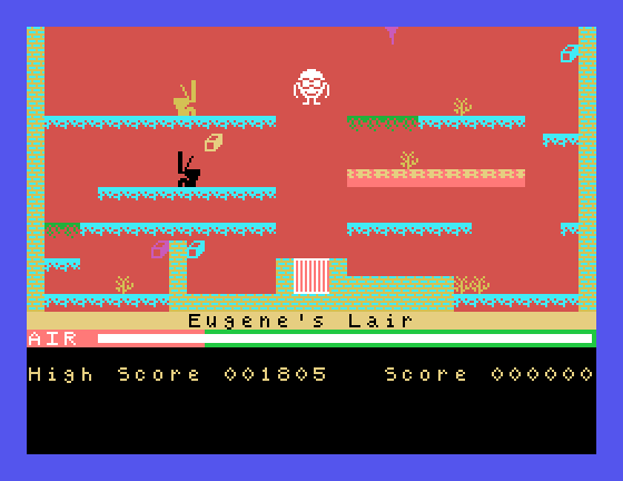 Manic Miner Tatung Einstein Screenshot: Game demo; Eugene's Lair.