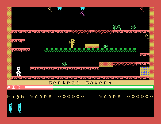 Manic Miner Tatung Einstein Screenshot: Game start.