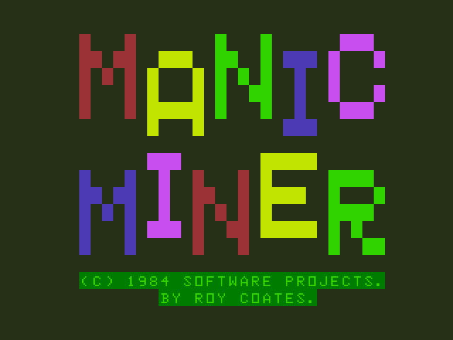 Manic Miner Dragon 32/64 Screenshot: Loading screen.