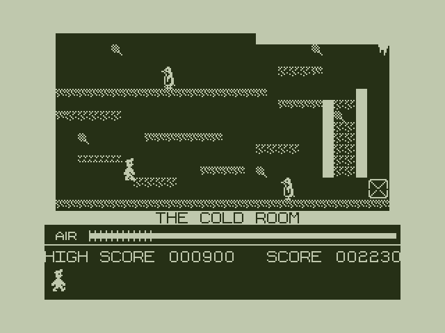 Manic Miner Dragon 32/64 Screenshot: Starting "The Cold Room"...