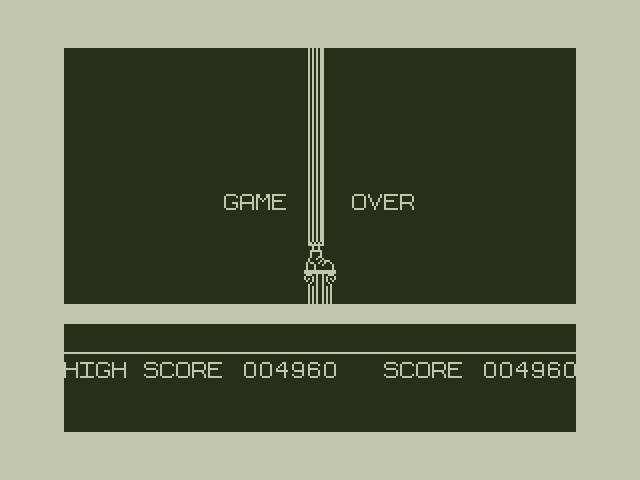Manic Miner Dragon 32/64 Screenshot: Game over.