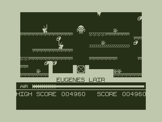 Manic Miner Dragon 32/64 Screenshot: Game demo; Eugenes Lair.