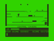 Manic Miner for Dragon 32/64 - Level completed! The screen changes to green while a bonus is awarded for leftover air.