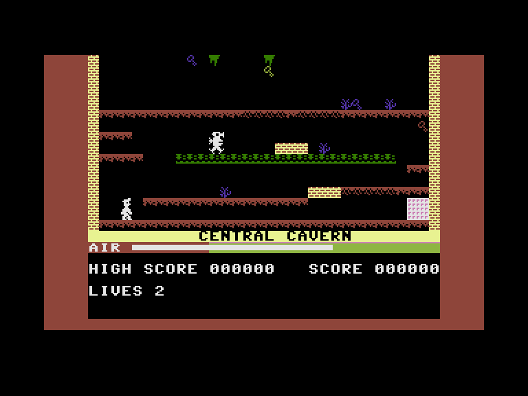 Manic Miner Commodore 16 & Plus/4 Screenshot: Game start.
