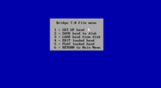 Bridge 7.0 for IBM PC/Compatibles - The game file menu.