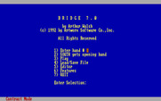 Bridge 7.0 for IBM PC/Compatibles - Title screen and main menu.