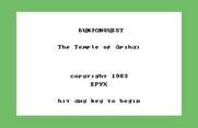 Dunjonquest: Temple of Apshai for Commodore 64 - Title screen.
